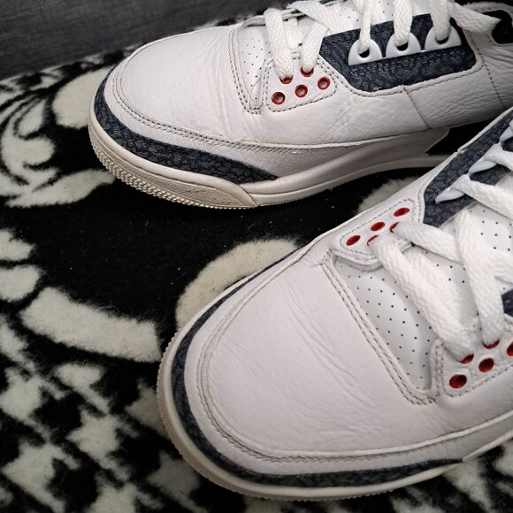 Size 8 Nike Air Jordan 3 Retro Men Denim SE Fire Red 2020 - Picture 9 of 12